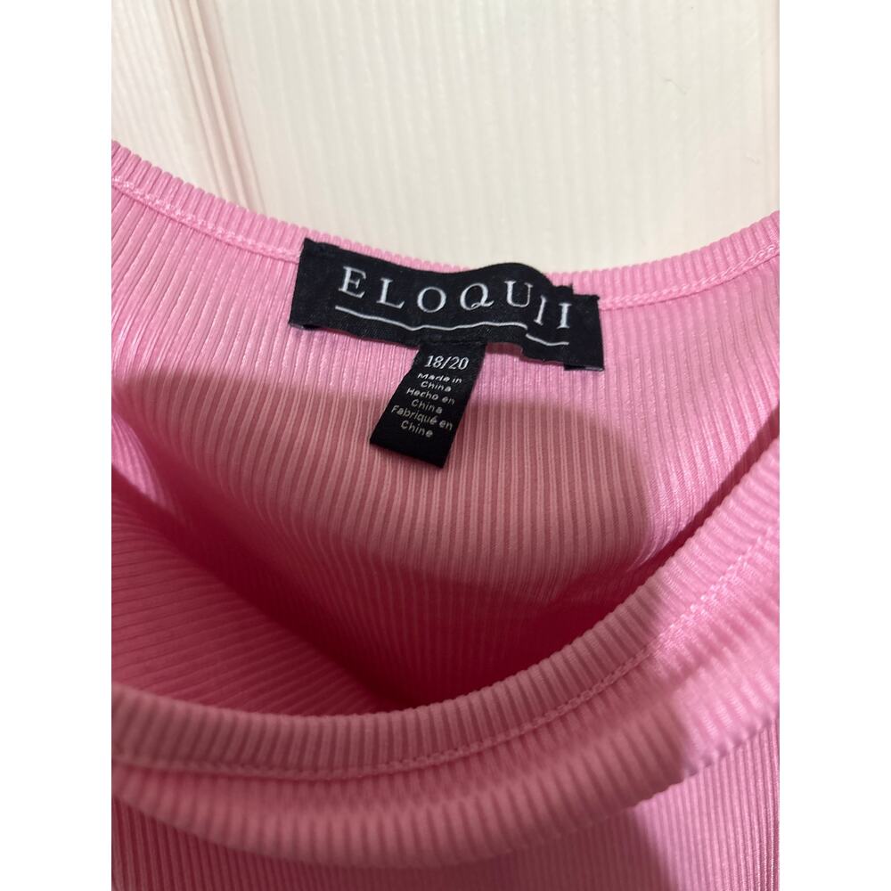 Eloquii Pink Sheer Polka Dot Luff Sleeves Blouse 18/20 - Picture 4 of 4